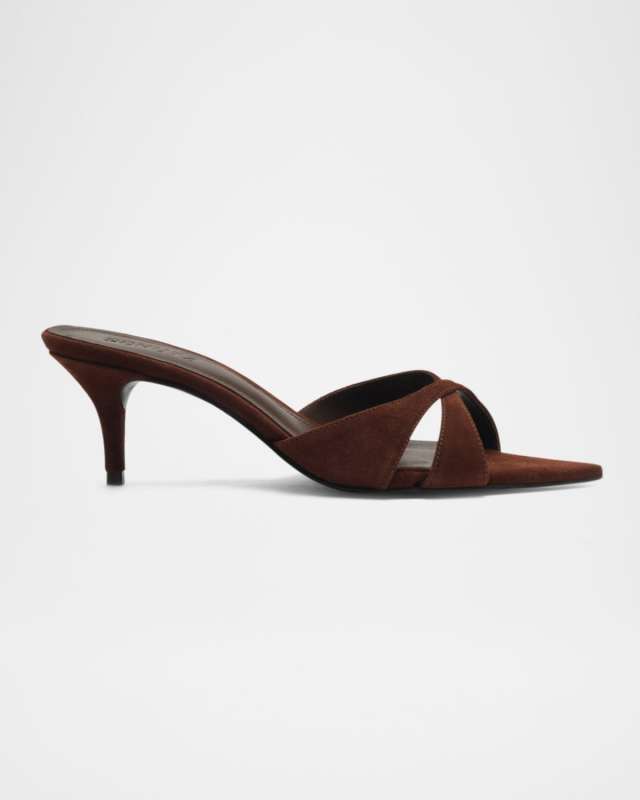 Hilda Suede Crisscross Stiletto Mules